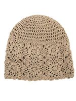 Crochet Knitted Floral Hollow Out Beanie Hat