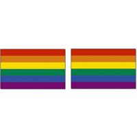 Regenboog kleuren vlag - 2x - 90 x 150 cm - polyester - met ringen