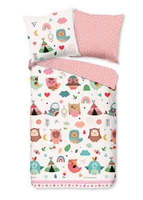 Good Morning Kinderdekbedovertrek "uilen in boho thema" - Multi - (135x200 cm) - Katoen