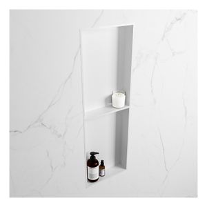 Wandnis Solid Surface Easy | In- en opbouw | 30x150x8 cm | 2 vakken | Talc
