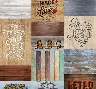 Behang met print Houten tekst
