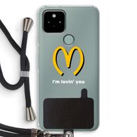 I'm lovin' you: Pixel 5 Transparant Hoesje met koord