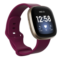 Bandje geschikt voor Fitbit Versa 3 - Maat S - Polsband - Horlogebandje - Siliconen - Donkerpaars