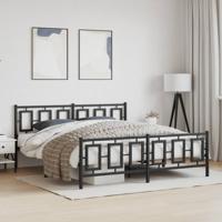 Bedframe met hoofd- en voeteneinde metaal zwart 183x213 cm