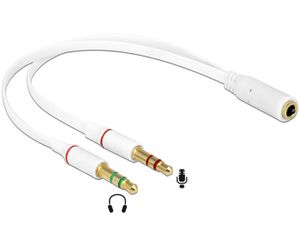 DeLOCK 65585 audio kabel 0,2 m 2 x 3.5mm 3.5mm Wit