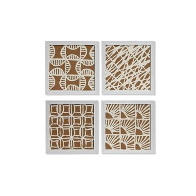 Set van 4 Schilderijen Home ESPRIT Modern 22 x 2 x 22 cm (4 Onderdelen)