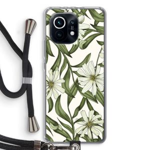 Wit bloemenpatroon: Xiaomi Mi 11 Transparant Hoesje met koord
