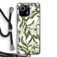 Wit bloemenpatroon: Xiaomi Mi 11 Transparant Hoesje met koord