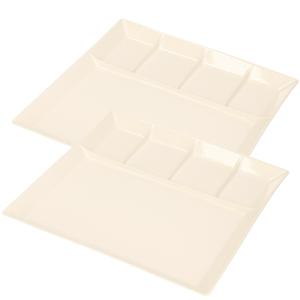 Svenska Living Vakjesbord - 10x stuks - 5-vaks - wit - bord met vakjes - fonduebord - gourmetbord -