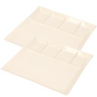 Svenska Living Vakjesbord - 10x stuks - 5-vaks - wit - bord met vakjes - fonduebord - gourmetbord -