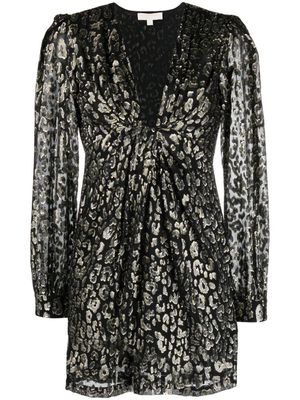 Michael Michael Kors robe courte à motif léopard en jacquard - Noir