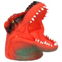 Oranje dinosaurus handpop 14 cm - thumbnail