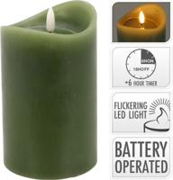 Led Candle 90X150 mm Oliv Green - Nampook