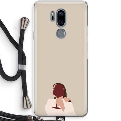 I drink wine: LG G7 Thinq Transparant Hoesje met koord