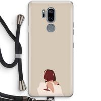 I drink wine: LG G7 Thinq Transparant Hoesje met koord