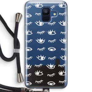 Eye pattern #3: Samsung Galaxy A6 (2018) Transparant Hoesje met koord