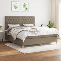 Boxspring met matras stof taupe 160x200 cm
