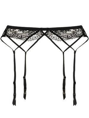 Fleur Du Mal porte-jarretelles à détail en dentelle - Noir