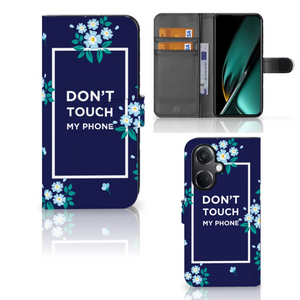 OnePlus Nord CE 3 Portemonnee Hoesje Flowers Blue DTMP