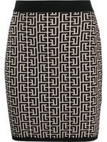 Balmain minijupe à motif monogrammé en jacquard - Noir