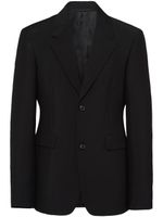 Prada blazer en laine mélangée à simple boutonnage - Noir