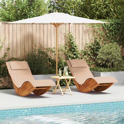 Ligstoel 2 pcs Bruin 60 x 154 x 74cm Massief acaciahout