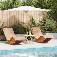 Ligstoel 2 pcs Bruin 60 x 154 x 74cm Massief acaciahout