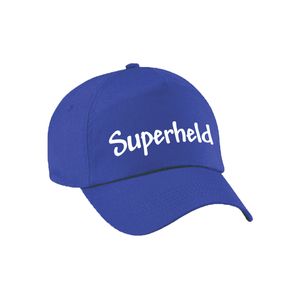 Superheld verkleed pet blauw kinderen