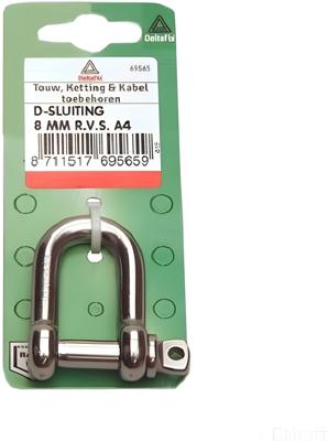 D-sluiting 8mm rvs - Deltafix