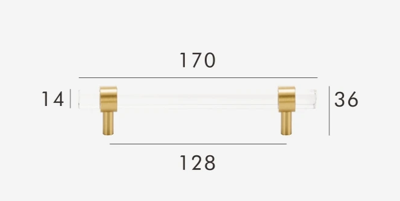 Moderne Messing & Acryl Meubelgreep Moderne Messing & Acryl Meubelgreep