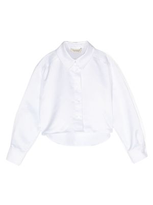 TWINSET Kids chemise unie à manches longues - Blanc
