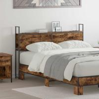 Opberghoofdbord Gerookt eiken 135 cm Bewerkt hout