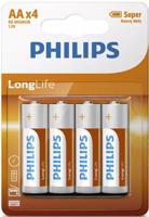 Philips batterij Longlife AA R6 12x4st