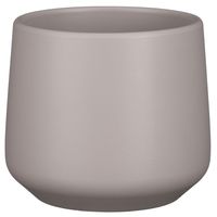 Bloempot mat taupe keramiek voor kamerplant H14 x D15.5 cm