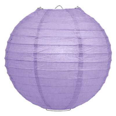 Luxe bol feest lampion - lila paars - dia 25 cm - papier