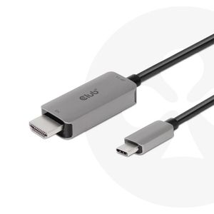 club3D CAC-1587 HDMI-kabel USB-C / HDMI Aansluitkabel USB-C stekker, HDMI-A-stekker 3.00 m Zwart/grijs