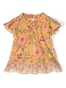 ZIMMERMANN Kids blouse fleurie Junie à bord volanté - Jaune