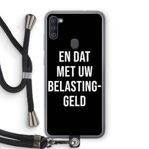 Belastinggeld - Zwart: Samsung Galaxy A11 Transparant Hoesje met koord