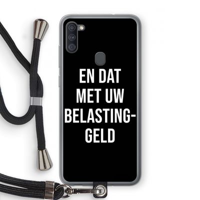 Belastinggeld - Zwart: Samsung Galaxy A11 Transparant Hoesje met koord