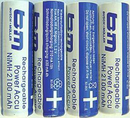 Busch + Müller Rechargeable bat.b&m f.ixon set á 4 pices