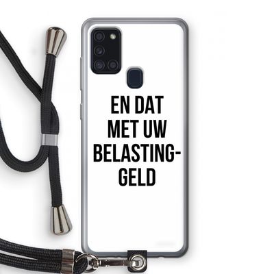 Belastinggeld: Samsung Galaxy A21s Transparant Hoesje met koord