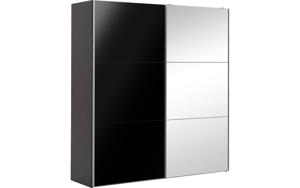 Goossens Kledingkast Easy Storage Sdk, 203 cm breed, 220 cm hoog, 1x 3 paneel glas schuifdeur li en 1x 3 paneel spiegel schuifdeur re