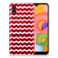 Samsung Galaxy A01 TPU bumper Waves Roze - thumbnail