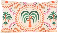 Anna's Collection buitenkussen palmboom 30x50cm oranje