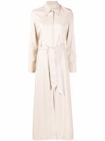 Nanushka robe-chemise longue ceinturée en cuir artificiel - Tons neutres