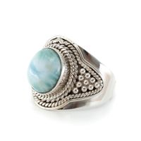 Edelsteen Ring Larimar 925 Zilver "Jehna" (Maat 19)