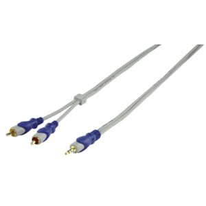 Deluxe stereo mini jack naar 2x tulp kabel [diverse lengtes]