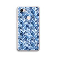 Blauw motief: Google Pixel 3 XL Transparant Hoesje