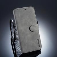 Dg. MING retro olie kant horizontale flip case voor Huawei mate 20 lite met houder & kaartsleuven & portemonnee (grijs)