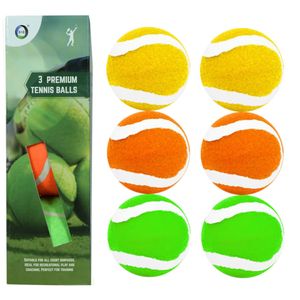 Set van 9x stuks gekleurde premium tennisballen 6,5 cm